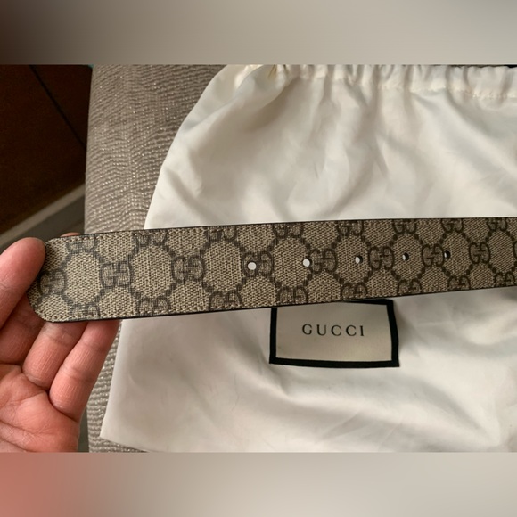 Authentic GUCCI GG Plus Monogram Interlocking G Belt in Dark Brown Size 75 - Picture 7 of 12